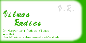 vilmos radics business card